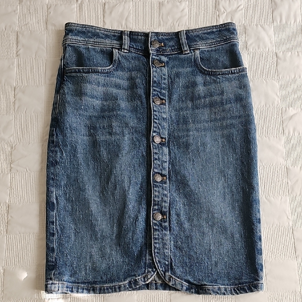 Madewell Blue Denim Pencil Skirt